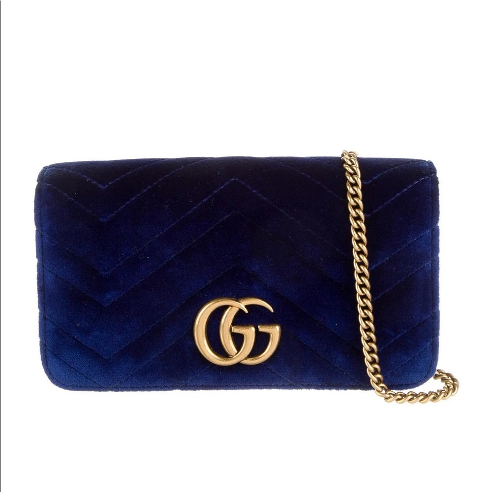 GG Super Mini Marmont Velvet Crossbody Bag